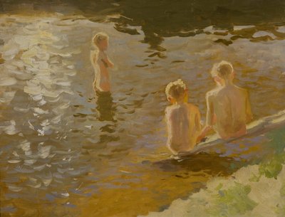 Jungen beim Baden von Johans Valters